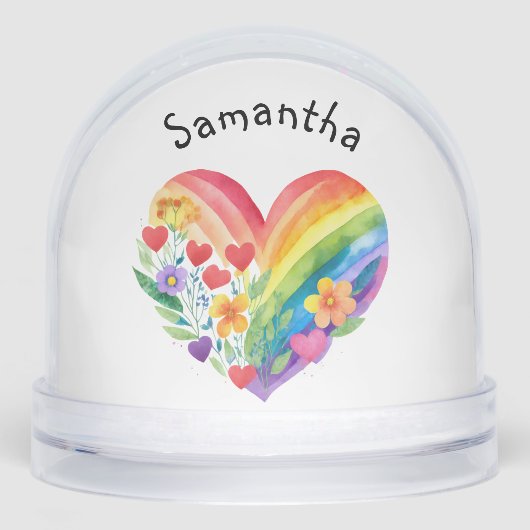 Watercolor Rainbow Heart Personalized Birthday (正面)