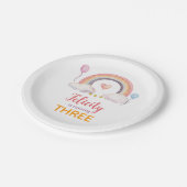 Watercolor Rainbow Party ペーパープレート (アングル)