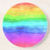 Watercolor Rainbow Stripes コースター (正面)