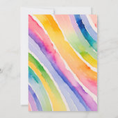 Watercolor Rainbow Stripes Teacher サンキューカード (裏面)