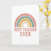 Watercolor Rainbow Teacher  カード (黄色い花)