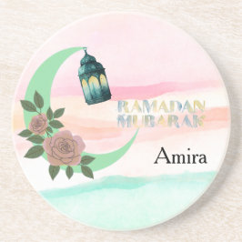 Watercolor Ramadan – Crescent Moon  コースター