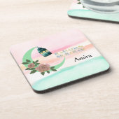 Watercolor Ramadan – Crescent Moon  コースター (左側)