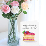 Watercolor Raspberry Cake Birthday Sister-In-Law カード<br><div class="desc">新鮮なミントのつや消しとラズベリージャム色彩の鮮やかの豊かな層の上に置かれたブルーベリーとラズベリーの組み合わせ鮮やかで、ラズベリーケーキの手の水色のイラストレーションを備えた楽しいグリーティングカード。詳細に細心の注意を払い、素材の鮮度と鮮やかな色彩を捉え、甘さと優雅さのtouchを求めるあらゆる大事な行事に最適な選択である。このカードは、デザートと巧妙なプレゼンテーションの美しいを評価するあなたの義理の妹に素晴らしスマイルをもたらすに必ず。</div>