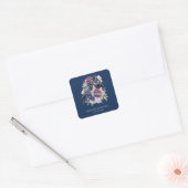 Watercolor Ravens Gothic Purple Floral スクエアシール (封筒)