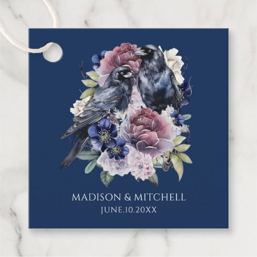 Watercolor Ravens Gothic Purple Floral フェイバータグ (正面)