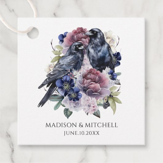 Watercolor Ravens Gothic Purple Floral フェイバータグ (正面)