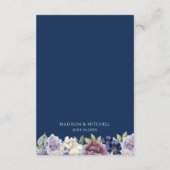 Watercolor Ravens Gothic Purple Floral Wedding エンクロージャーカード (裏面)