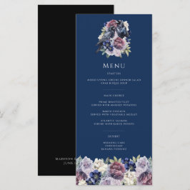 Watercolor Ravens Gothic Purple Floral Wedding メニュー