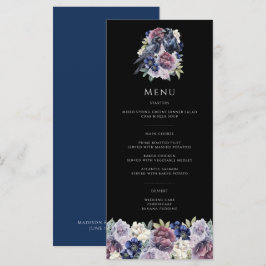 Watercolor Ravens Gothic Purple Floral Wedding メニュー