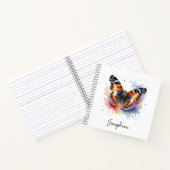 Watercolor Red Admiral Butterfly Personalized ノートブック (内部)