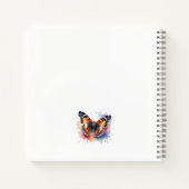 Watercolor Red Admiral Butterfly Personalized ノートブック (裏面)