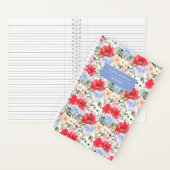 Watercolor Red and Blue Florals Spiral Notebook ノートブック (内側)