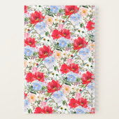 Watercolor Red and Blue Florals Spiral Notebook ノートブック (裏面)