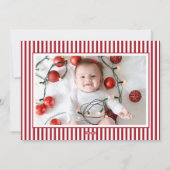 Watercolor Red Bow Christmas Tree Photo シーズンカード (裏面)