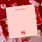 Watercolor Red Bow Valentines Day Personalized ノートパッド