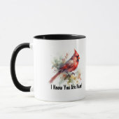 Watercolor Red Cardinal '' Are Near'' personalize マグカップ (左)