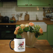 Watercolor Red Cardinal '' Are Near'' personalize マグカップ