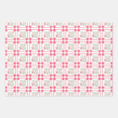 Watercolor Red & Green Christmas Tiles ラッピングペーパーシート (正面3)