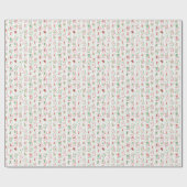 Watercolor Red & Green Christmas Tiles ラッピングペーパー (フラット)