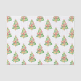 Watercolor Red & Green Coquette Christmas Tree 薄葉紙