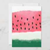 Watercolor red green watermelon summer party 招待状 (裏面)