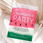 Watercolor red green watermelon summer party 招待状<br><div class="desc">Celebrate summer with this cool,  fun hand painted watercolor red and green watermelon summer party invitation,  perfect for beach party,  pool party and bbq.</div>