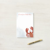 Watercolor Red Lobster Personalized  ポストイット (デスク上)