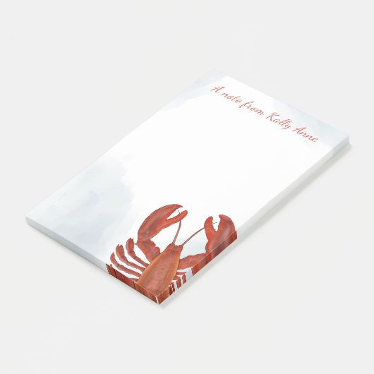 Watercolor Red Lobster Personalized  ポストイット (アングル)
