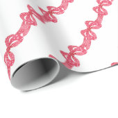 Watercolor Red Polka Dot Bow Christmas ラッピングペーパー (ロールコーナー)