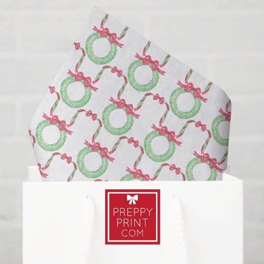 Watercolor Red Polka Dot Bow Wreath Christmas 薄葉紙