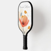 Watercolor red poppy painting ピックルボールラケット (左)