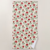 Watercolor Red Roses Beach Towel  ビーチタオル (正面)