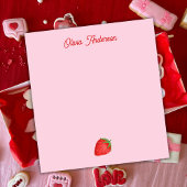 Watercolor Red Strawberry Valentines Day Custom ノートパッド