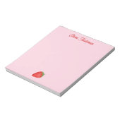 Watercolor Red Strawberry Valentines Day Custom ノートパッド (回転)