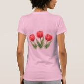 Watercolor Red Tulips Tシャツ (裏面)