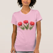 Watercolor Red Tulips Tシャツ (正面)