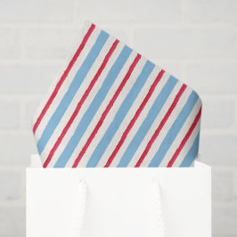 Watercolor Red White and Blue Stripes 薄葉紙