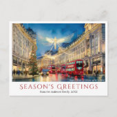Watercolor Regent Street Christmas Lights London シーズンポストカード (正面)