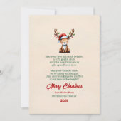 Watercolor Reindeer Christmas Greeting Card 招待状 (正面)