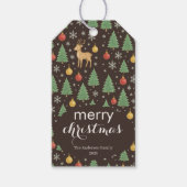 Watercolor Reindeer & Christmas Tree -  ギフトタグ (正面)