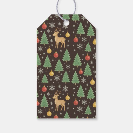Watercolor Reindeer & Christmas Tree -  ギフトタグ (裏面)