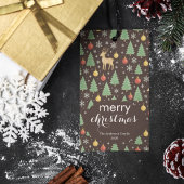 Watercolor Reindeer & Christmas Tree -  ギフトタグ