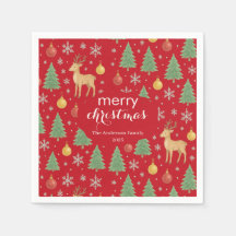 Watercolor Reindeer & Christmas Tree - 