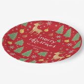 Watercolor Reindeer & Christmas Tree - ペーパープレート (アングル)