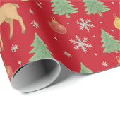 Watercolor Reindeer & Christmas Tree - ラッピングペーパー (ロールコーナー)