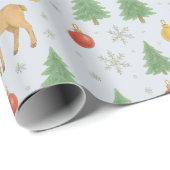 Watercolor Reindeer & Christmas Tree -  ラッピングペーパー (ロールコーナー)