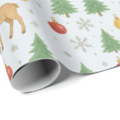 Watercolor Reindeer & Christmas Tree -  ラッピングペーパー (ロールコーナー)