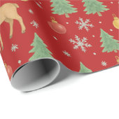 Watercolor Reindeer & Christmas Tree - ラッピングペーパー (ロールコーナー)