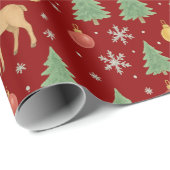 Watercolor Reindeer & Christmas Tree -  ラッピングペーパー (ロールコーナー)